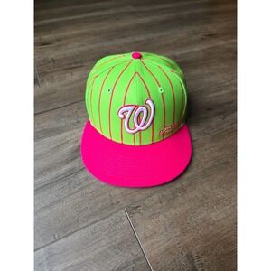 New Era Washington Nationals Big League Chew Watermelon 59Fifty Hat 7 1/8 New